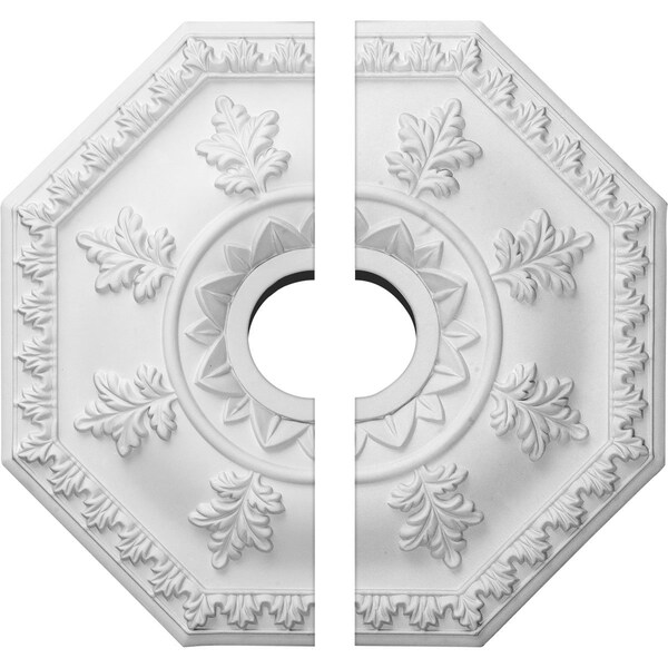 Ekena Millwork Nottingham Ceiling Medallion, Two Piece (Fits Canopies up to 4 5/8"), 18"OD x 3 1/2"ID x 1 1/2"P CM18NT2 - main